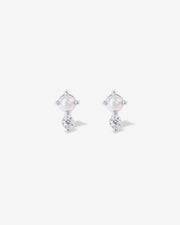 Pearl & Crystal Stud Screw Back Earrings – view 12