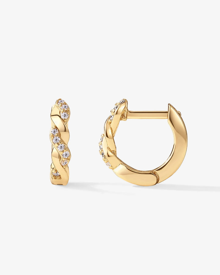 Twisted Cubic Zirconia HuggiesEarrings