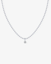 Beaded Chain Solitaire Pendant – view 2