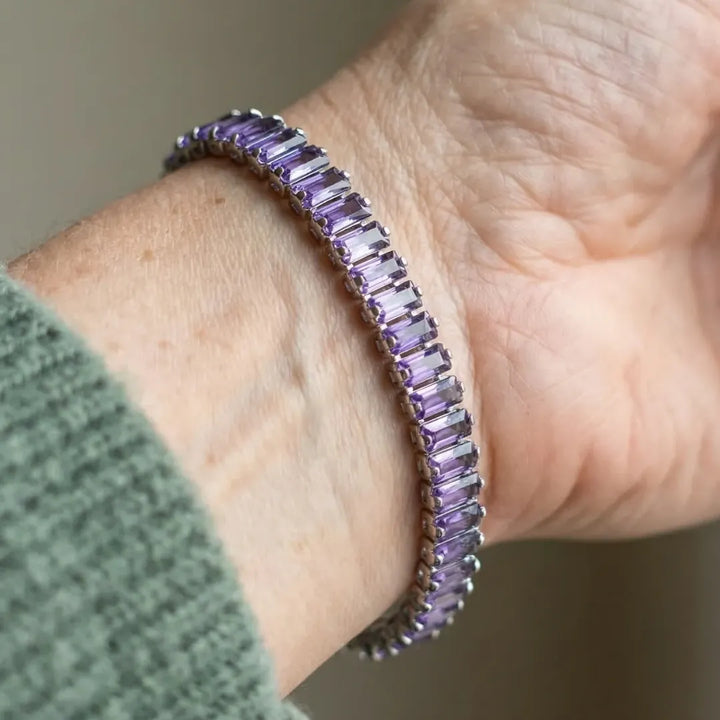 Amethyst Vertéa Tennis Bracelet | White Gold – view 2