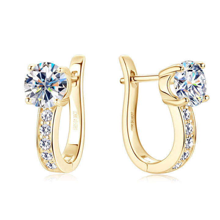 Channel Huggie Earrings | White Gold – view 2