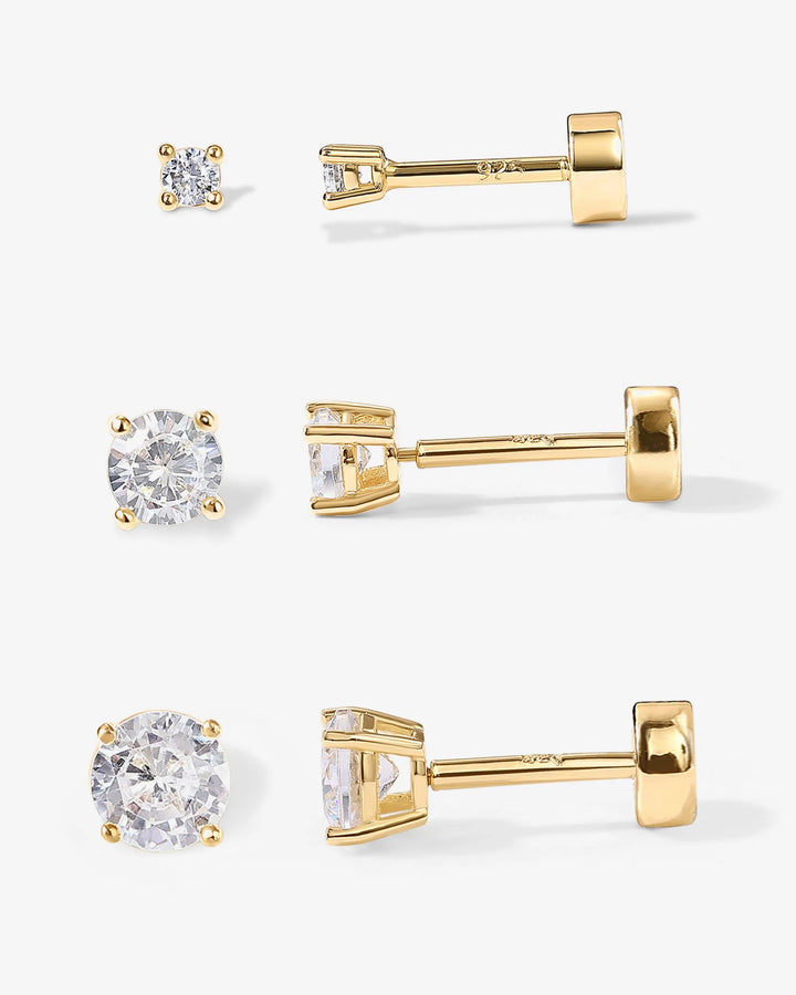 Cubic Zirconia Flat Back StudsEarrings