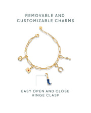 Western Meets Romantic vibes Charm Paperclip Bracelet Set – view 4