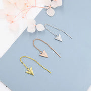 Arrowhead Threader Earrings in Silver – view 4
