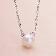 Beautiful Pearl Cat Necklace with Bonus Earrings + Ring – view 3