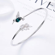 Adjustable Hummingbird Ring with Rhinestone Diamond – view 3