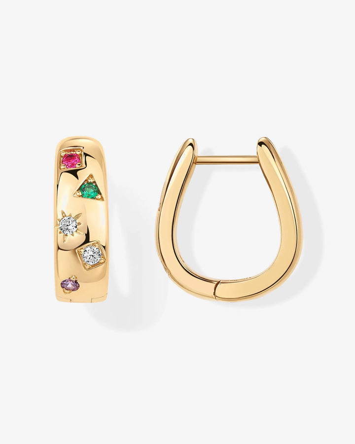 Multi Colored Chunky HuggiesEarrings – view 2