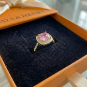 Cushion Pink Sapphire Ring | White Gold – view 4