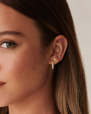 Shinny Flower Stud Screw Back Earrings – view 4