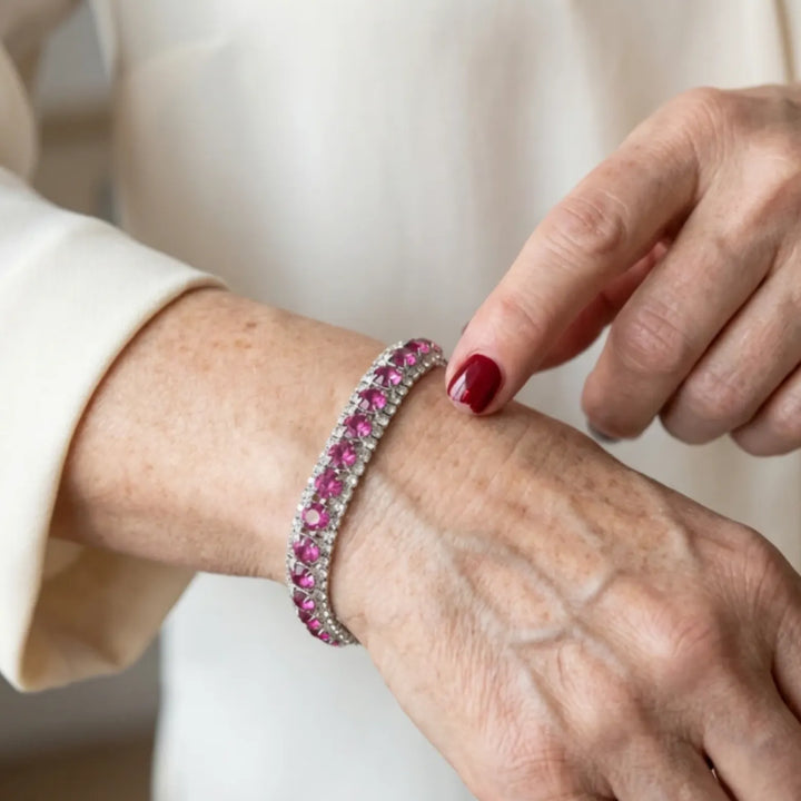 Roseglow Tennis Bracelet | White Gold – view 2