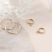Larmes de Lune Stone Hoop Earrings | Gold – view 4