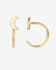 Moon Half Hoop HuggiesEarrings