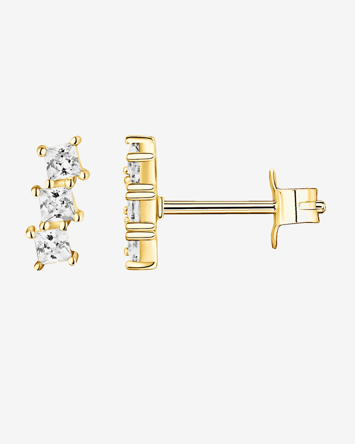 Bar Princess Cut StudsEarrings