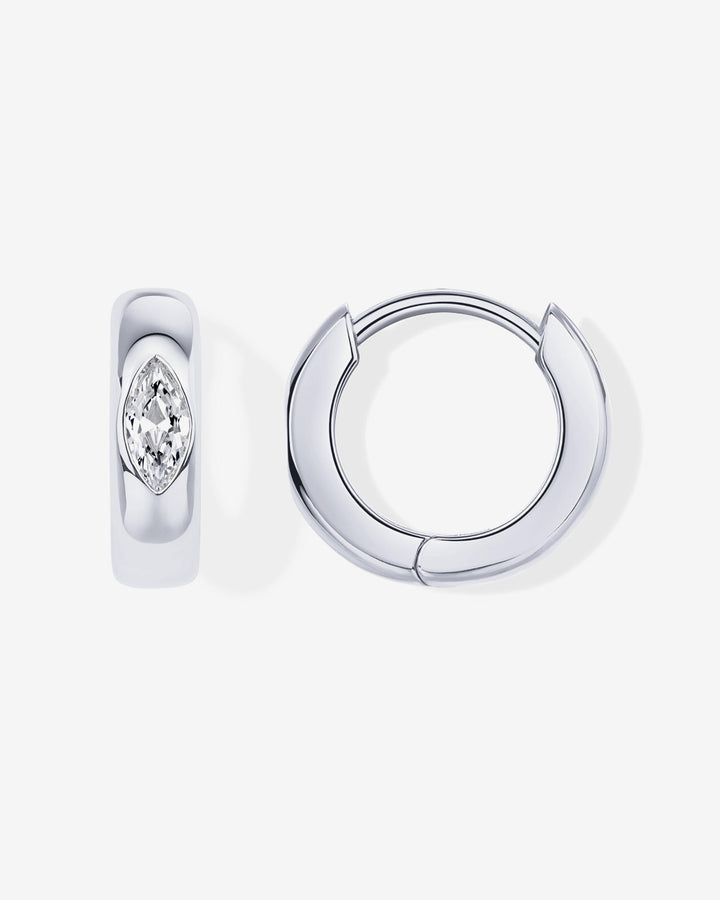 Marquise Chunky Huggie Earrings – view 2