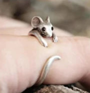 Adorable Mouse Wrap Ring – Vintage Adjustable Jewelry – view 2
