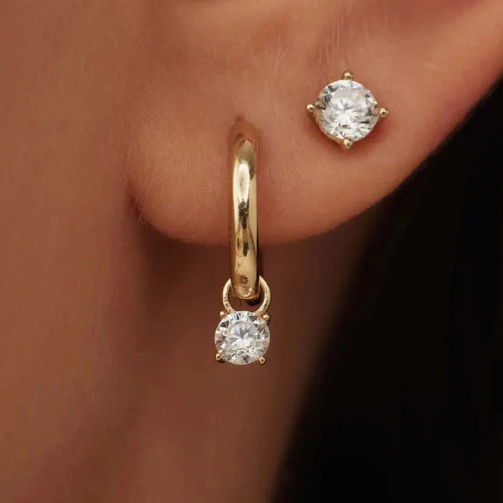 Larmes de Lune Stone Earrings Set | Gold – view 2