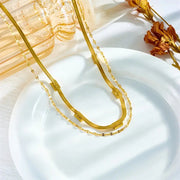 Sorella Gem Double-Layer Retro Necklace | Gold – view 3