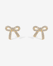 Cubic Zirconia Bow Stud Earrings – view 6