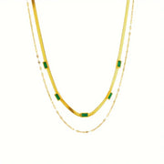 Sorella Gem Double-Layer Retro Necklace | Gold – view 5