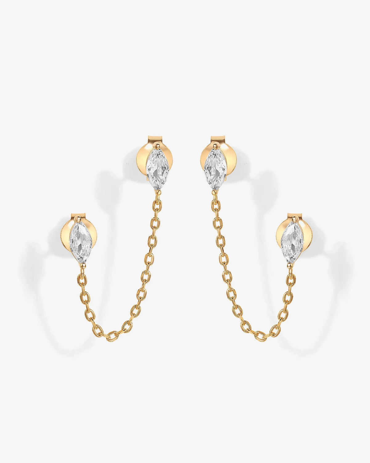 Chained Luminescence Double Piercing Earrings