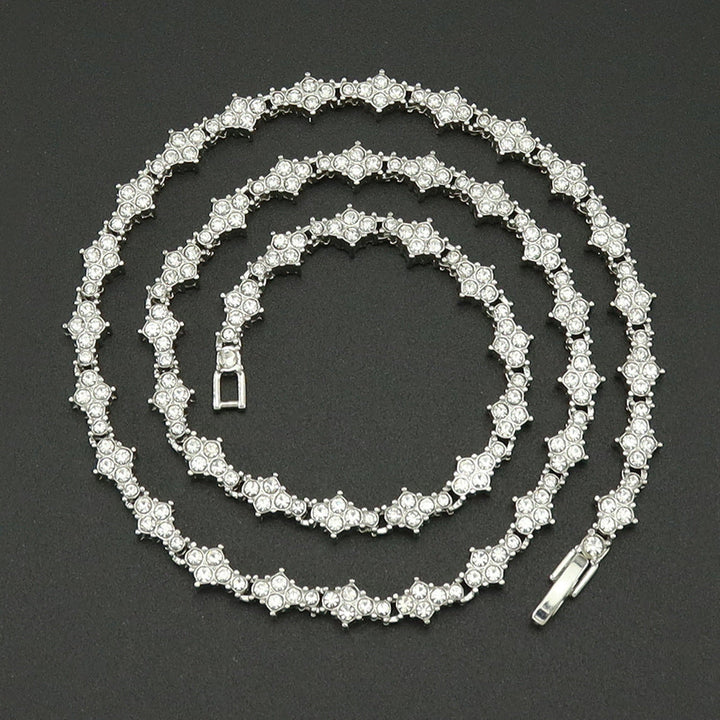 Classic Cluster Tennis Necklace | White Gold – view 2