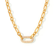 Paved Chunky Chain Link Jewelry Set | Gold – view 6