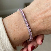 Pink Sapphire Tennis Bracelet | White Gold – view 2