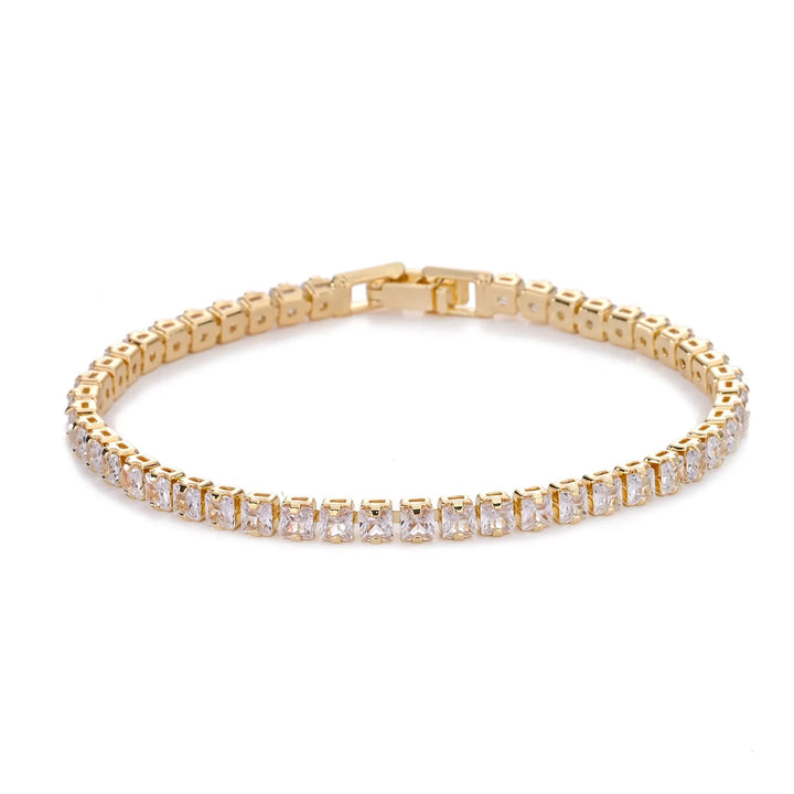 Square Tennis Bracelet | Gold