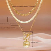 Savira Textured Coin Layered Necklace | Gold – view 7