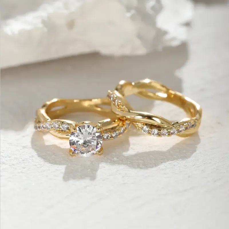 Vintage Sparkling Ring Set