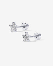 Shinny Flower Stud Screw Back Earrings – view 10