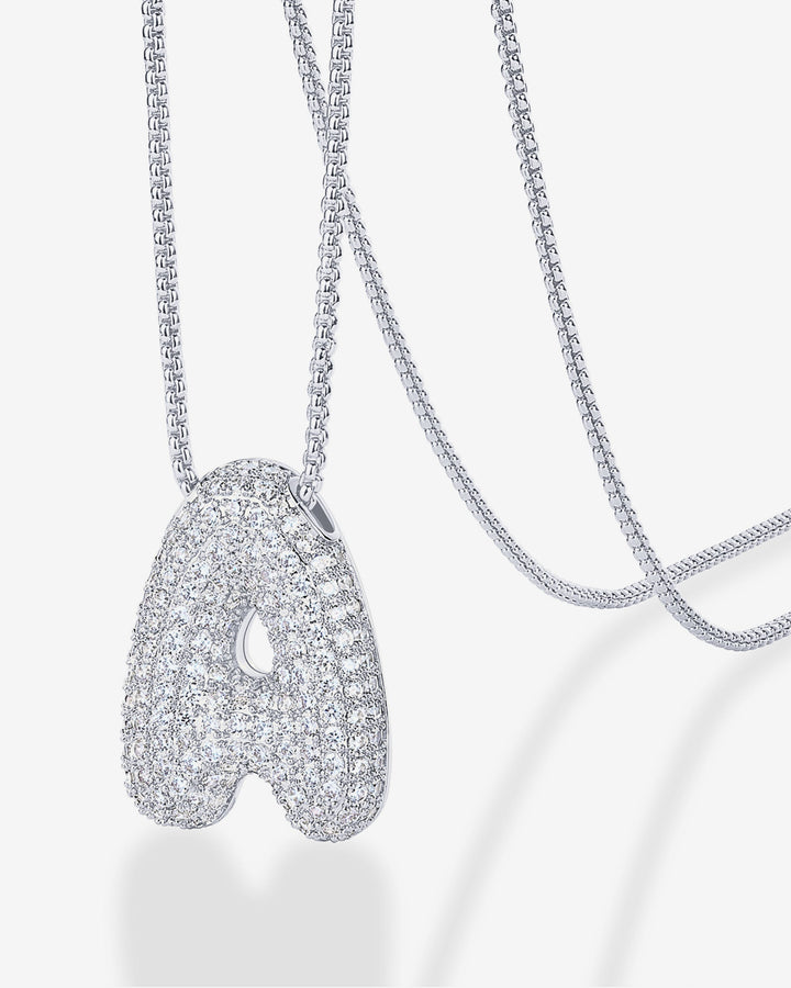 Sparkling Bubble Letter Pendant Necklace – view 2
