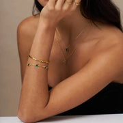 Emerald Link Chain Bracelet | Gold – view 3