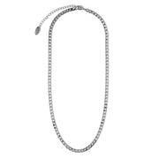 Flat Link Curb Chain Necklace | White Gold – view 3