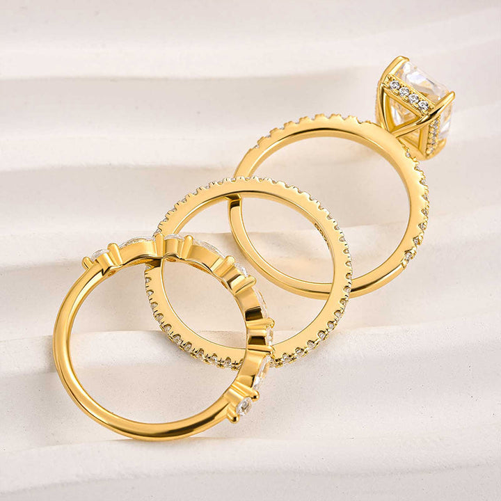 Jaily 3PC Wedding Ring Set | White Gold – view 2