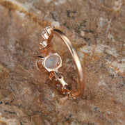 Opal Crescent Moon Ring | Rose Gold – view 3
