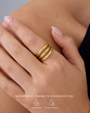 Chunky Triple Stack Ring – view 3