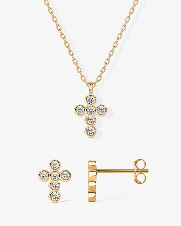 Cross Necklace and Earring Set