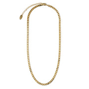 Flat Link Curb Chain Necklace | Gold – view 2
