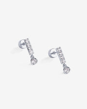 Bar Bezel Drop Shimmer ScrewbacksEarrings – view 7