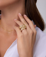 Interlocking Multi Band Ring – view 3
