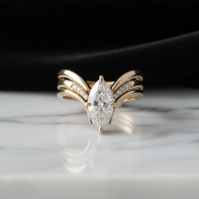 Drop Crown Gold Ring – view 2