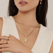 Cross Initial Necklace Set | Gold – view 6