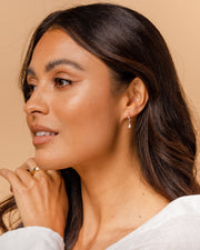 Drop Hammered HoopsEarrings – view 10