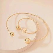 Minimalist Glow Collar & Cuff Bracelet Set | Gold – view 4