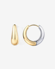 Waterproof Reversible Two Tone Hoop Earrings – view 2