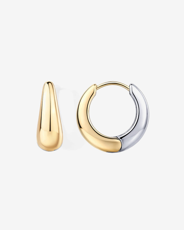 Waterproof Reversible Two Tone Hoop Earrings – view 2