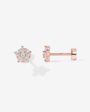 Shinny Flower Stud Screw Back Earrings – view 3