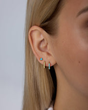 Waterproof Turquoise Stud and Huggie Earring Set – view 3