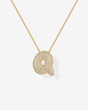 Sparkling Bubble Letter Pendant Necklace – view 71